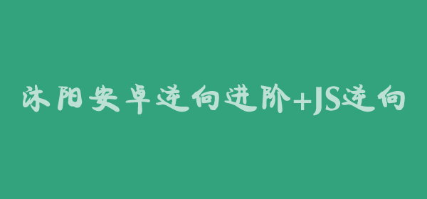 沐阳逆向-安卓逆向基础进阶+js逆向课程