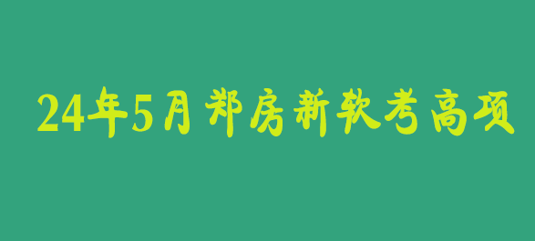 24年5月郑房新软考高项